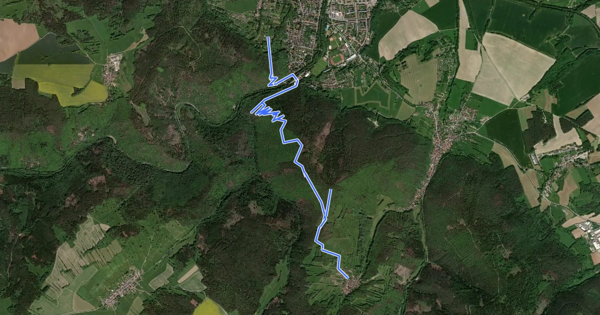 Маршрут Oranger Punkt Bad Blankenburg-Hainberg-Oberwirbach на спутниковом снимке