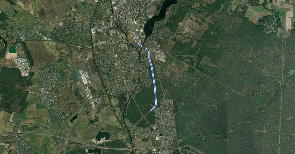 Маршрут Oranienburg (55) - Borgsdorf (84) на спутниковом снимке