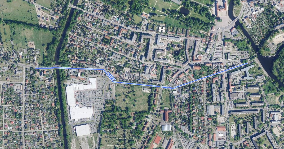 Маршрут Oranienburg (58) - Oranienburg (61) на спутниковом снимке
