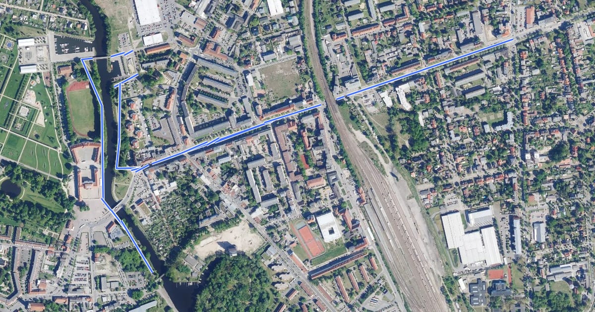 Маршрут Oranienburg (58) - Oranienburg (68) на спутниковом снимке