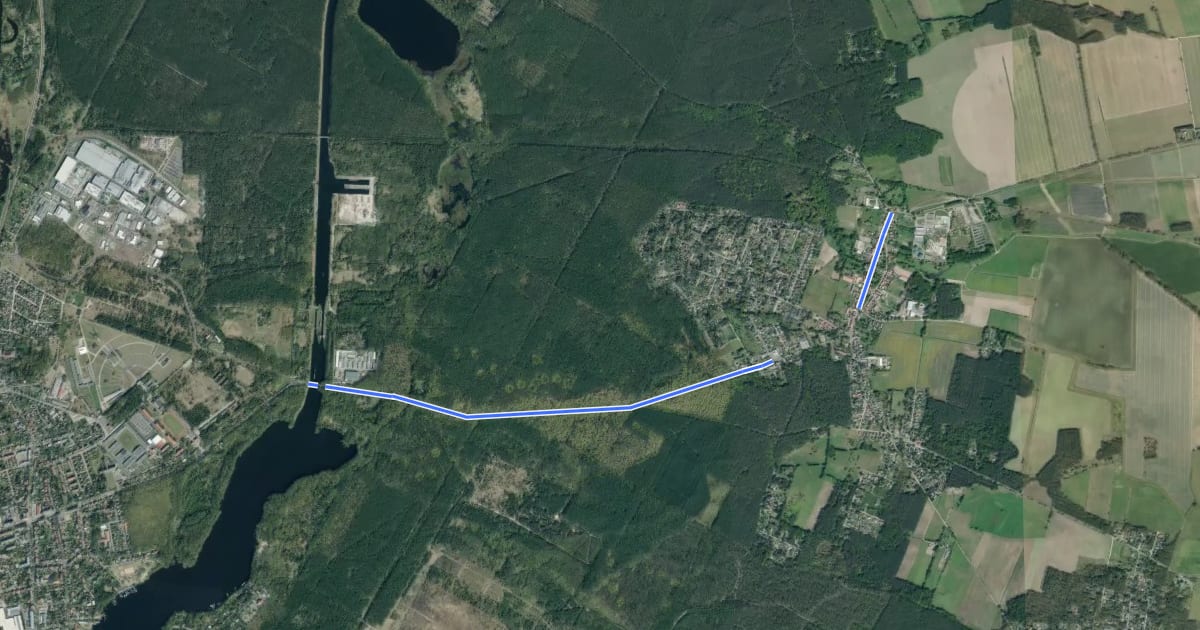 Маршрут Oranienburg (64) - Oranienburg (67) на спутниковом снимке