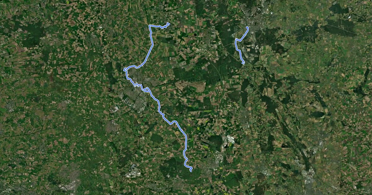 Маршрут Oranier Fahrrad Route на спутниковом снимке
