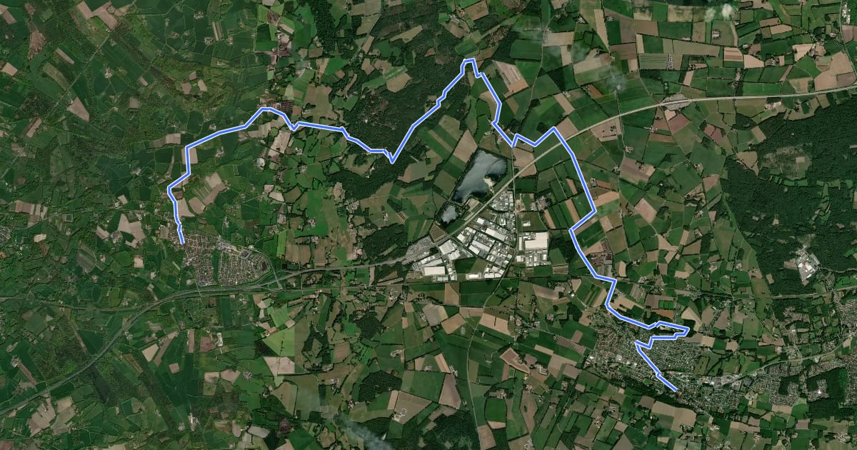Маршрут Oranjefietsroute - 04 - Bad Bentheim - De Lutte на спутниковом снимке
