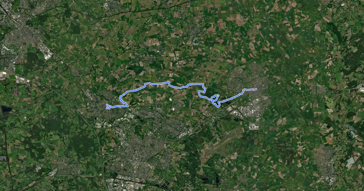 Маршрут Oranjefietsroute - 06 - Oldenzaal - Borne на спутниковом снимке