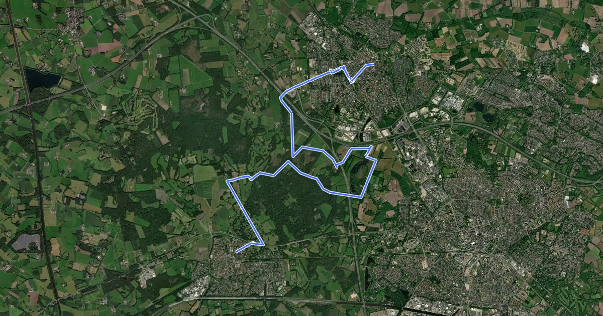 Маршрут Oranjefietsroute - 07 - Borne - Delden на спутниковом снимке