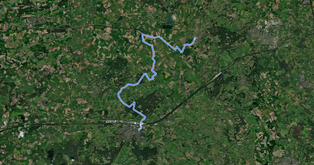 Маршрут Oranjefietsroute - 10 - Markelo - Lochem на спутниковом снимке
