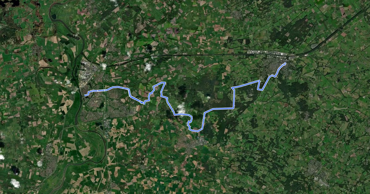 Маршрут Oranjefietsroute - 11 - Lochem - Zutphen на спутниковом снимке