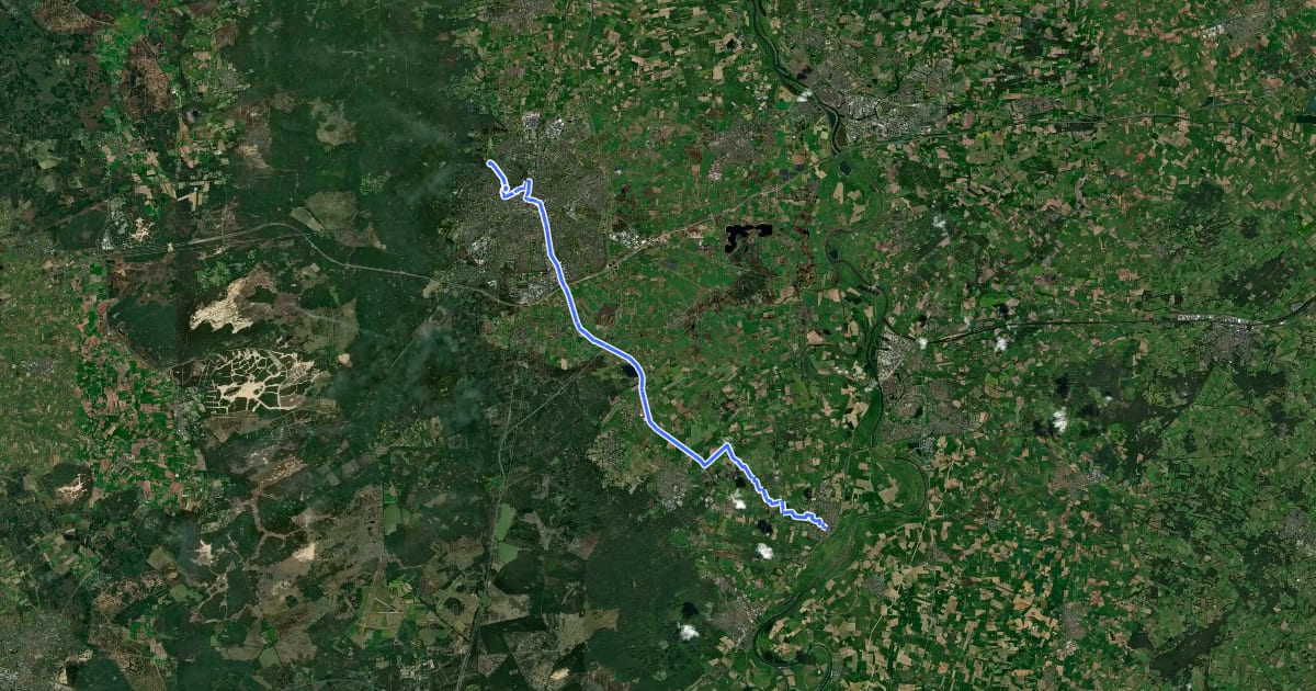 Маршрут Oranjefietsroute - 13 - Brummen - Apeldoorn на спутниковом снимке
