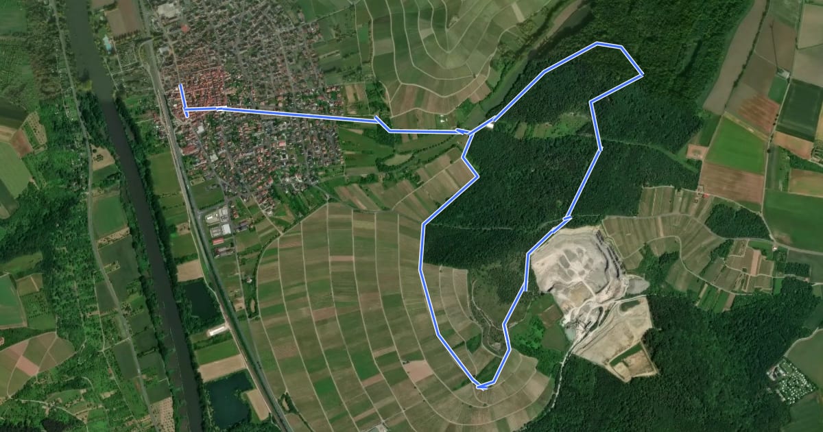 Маршрут Orchideenweg Thüngersheim на спутниковом снимке