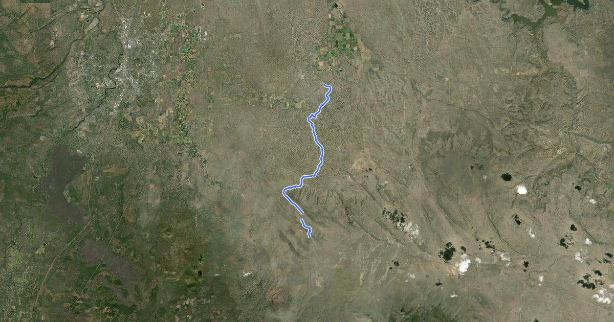 Маршрут Oregon Desert Trail на спутниковом снимке