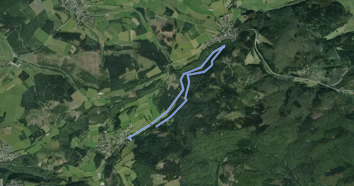 Маршрут Orketal Wanderweg E1 на спутниковом снимке
