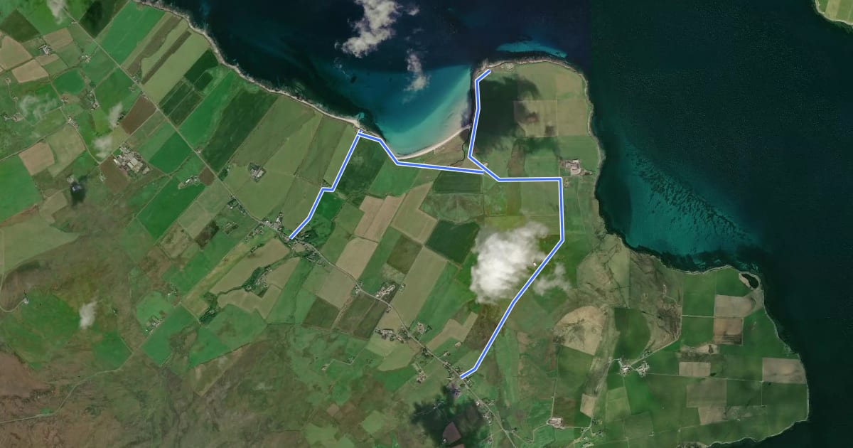 Маршрут Orkney Prehistory Loop Ride на спутниковом снимке