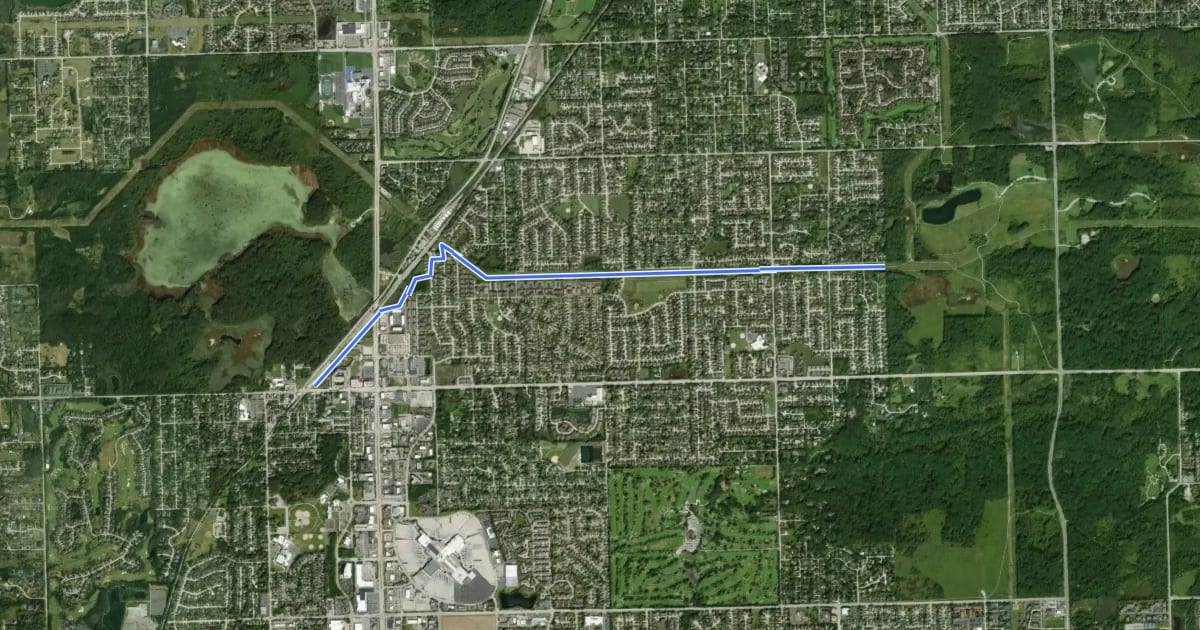 Маршрут Orland Park Greenway на спутниковом снимке