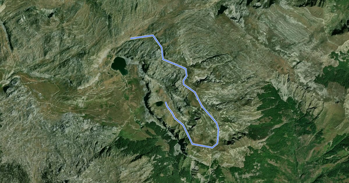 Маршрут Orlovac Loop Trail (suggested trail, no trailmarks, no clear path) на спутниковом снимке