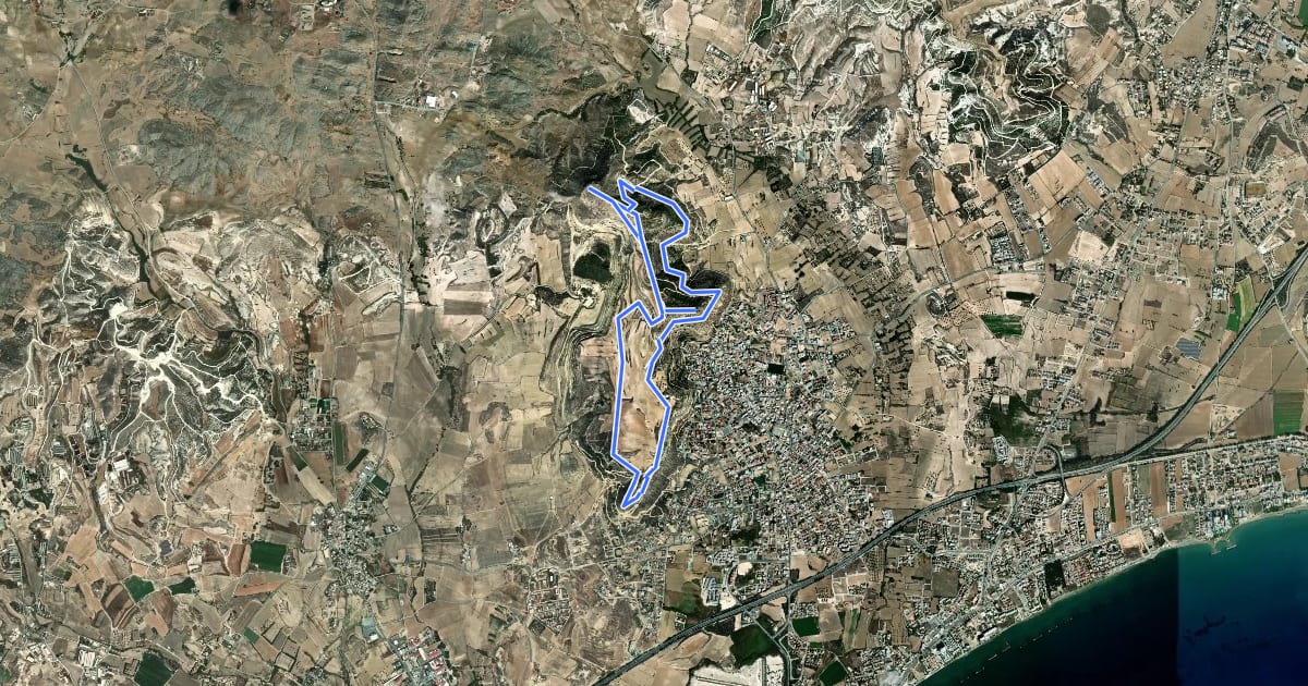 Маршрут Oroklini Nature Trail на спутниковом снимке
