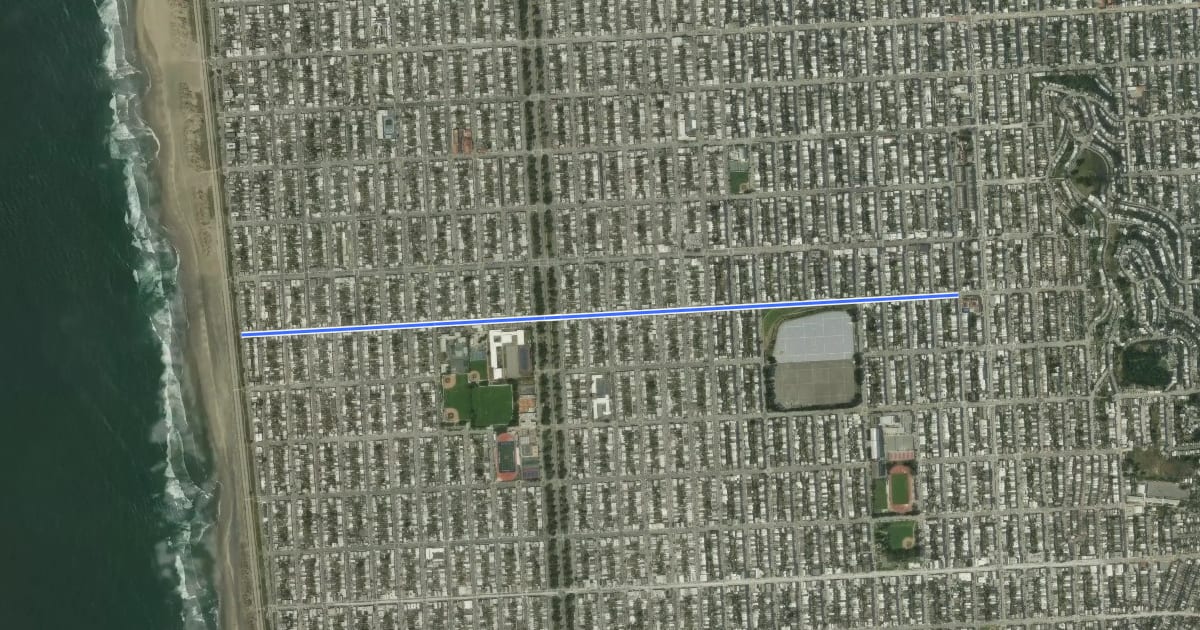 Маршрут Ortega Street на спутниковом снимке