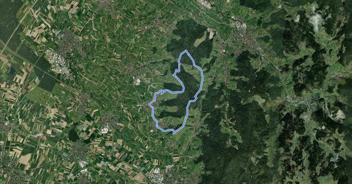 Маршрут Ortenauer Weinschleife - Haslach-Tiergarten на спутниковом снимке