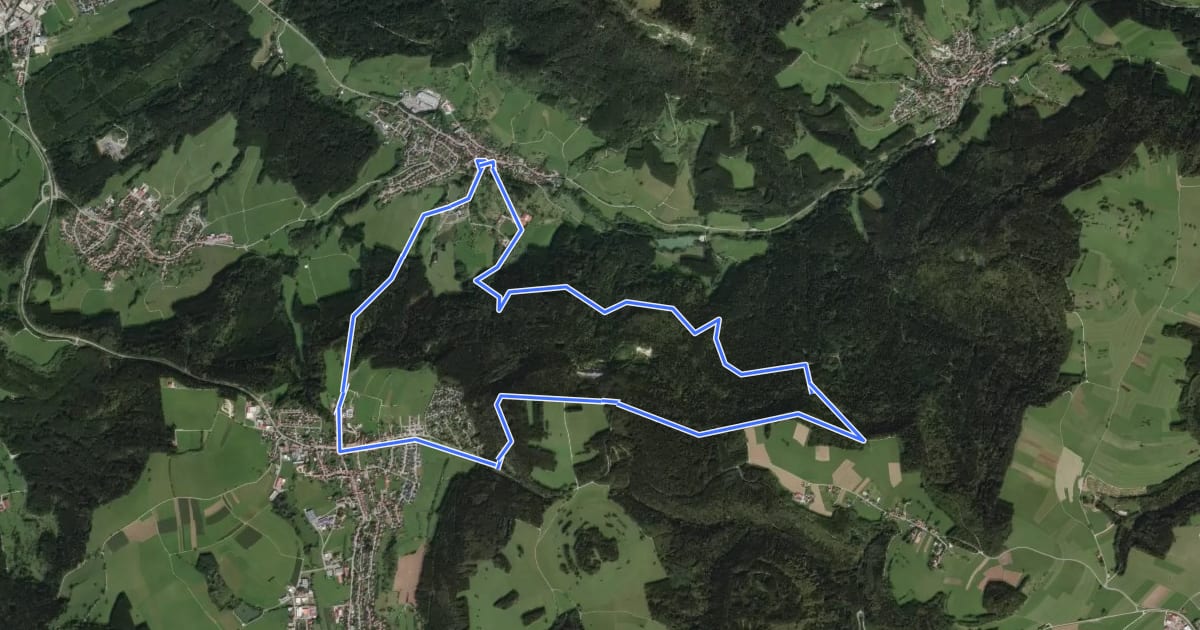 Маршрут Ortenbergtour / Sagenwanderung 3 на спутниковом снимке