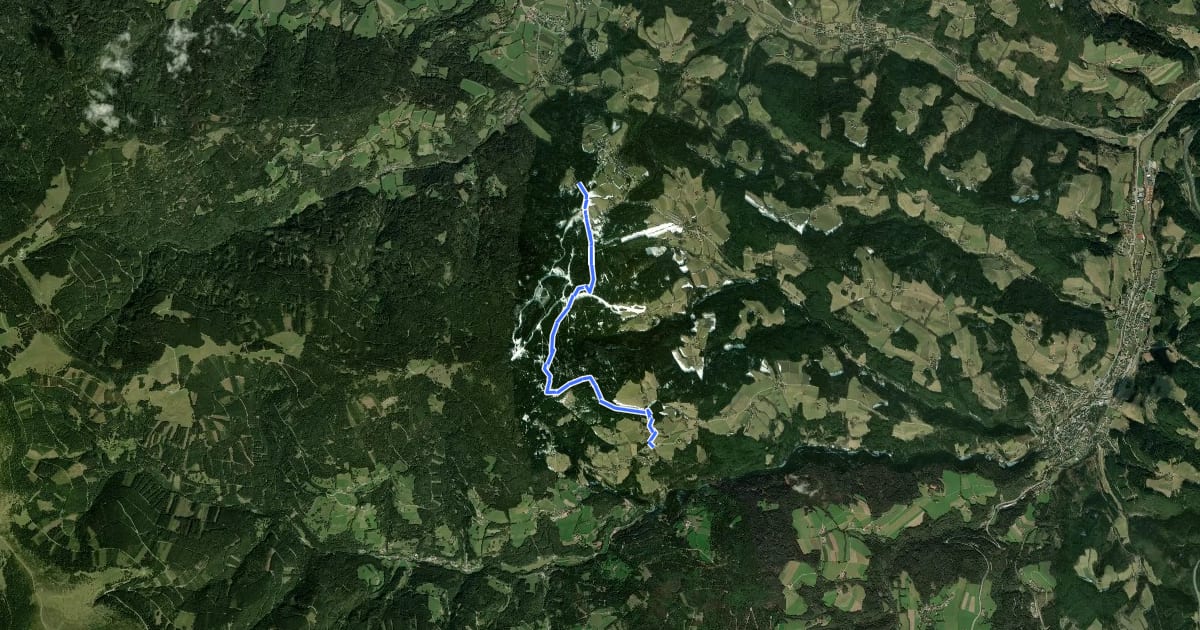 Маршрут Orthof - Herrgottschnitzerhütte - St. Peter на спутниковом снимке