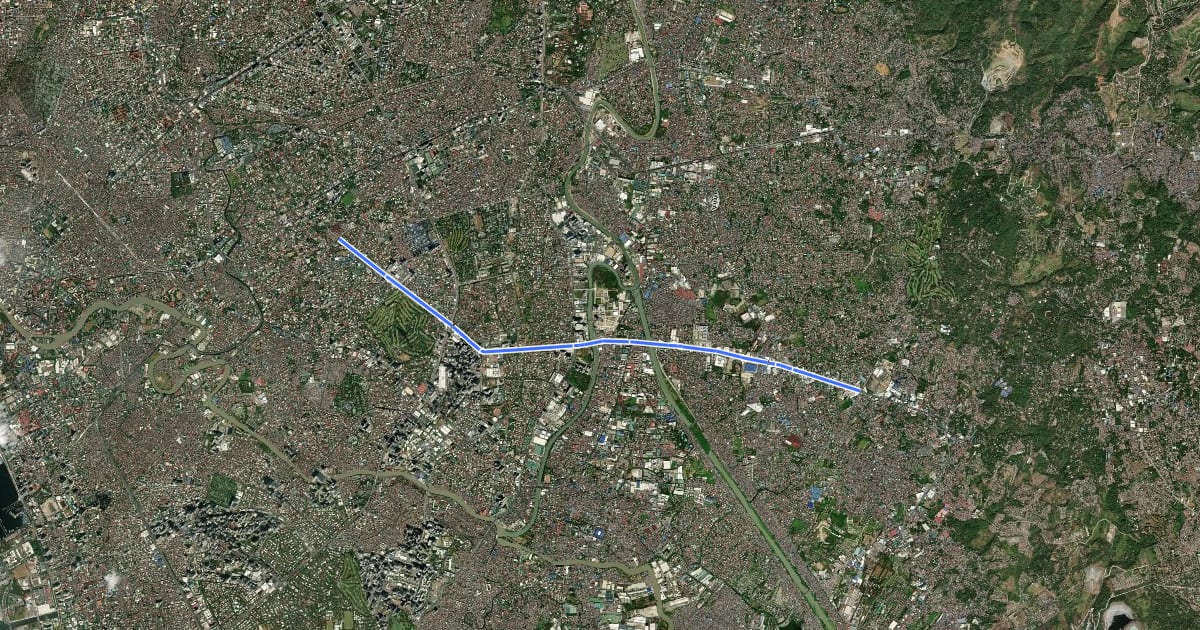 Маршрут Ortigas Avenue Bicycle Lanes (eastbound) на спутниковом снимке