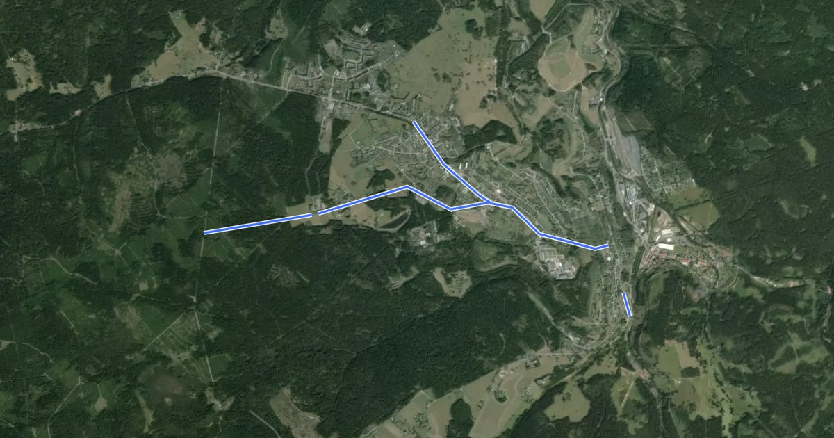 Маршрут Ortsanbindung Johanngeorgenstadt на спутниковом снимке