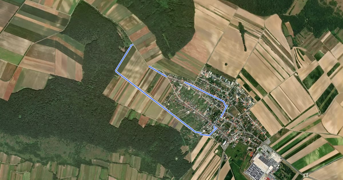 Маршрут Ortsrunde (Rundwanderweg) на спутниковом снимке