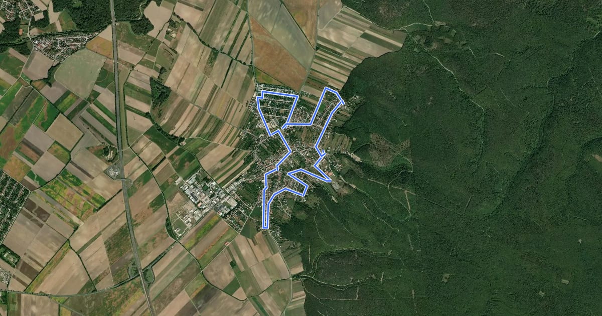 Маршрут Ortsrunde (Rundwanderweg) на спутниковом снимке