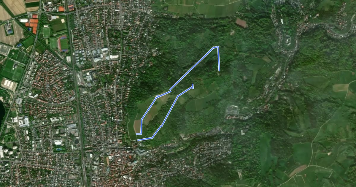 Маршрут Ortsrundwanderweg Bensheim 1 на спутниковом снимке