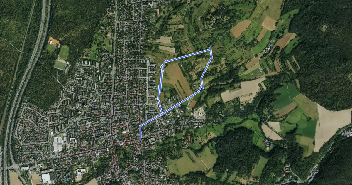 Маршрут Ortsrundwanderweg Eberstadt 1 на спутниковом снимке