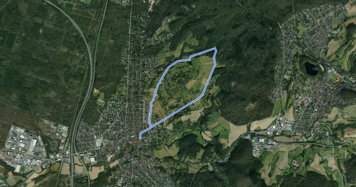 Маршрут Ortsrundwanderweg Eberstadt 2 на спутниковом снимке