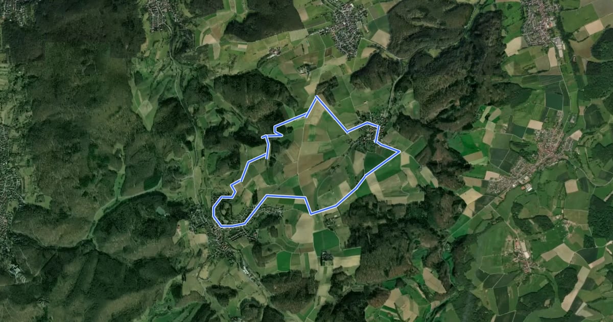 Маршрут Ortsrundwanderweg Ober-Beerbach 1: Rund um die Neutscher Höhe на спутниковом снимке