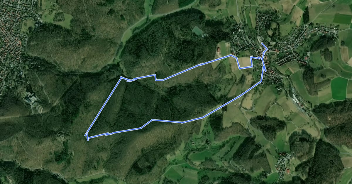 Маршрут Ortsrundwanderweg Ober-Beerbach 3: Bannwald Weg на спутниковом снимке