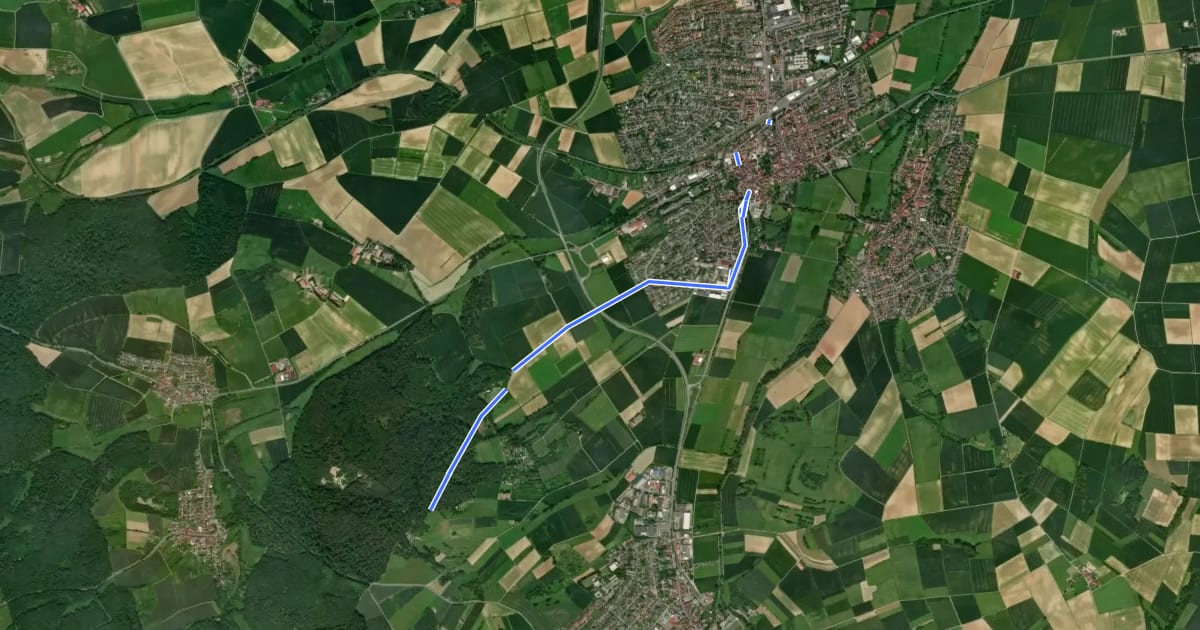 Маршрут Ortsrundwanderweg Reinheim 2 на спутниковом снимке