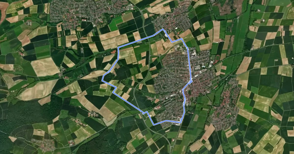 Маршрут Ortsrundwanderweg Reinheim 3 на спутниковом снимке