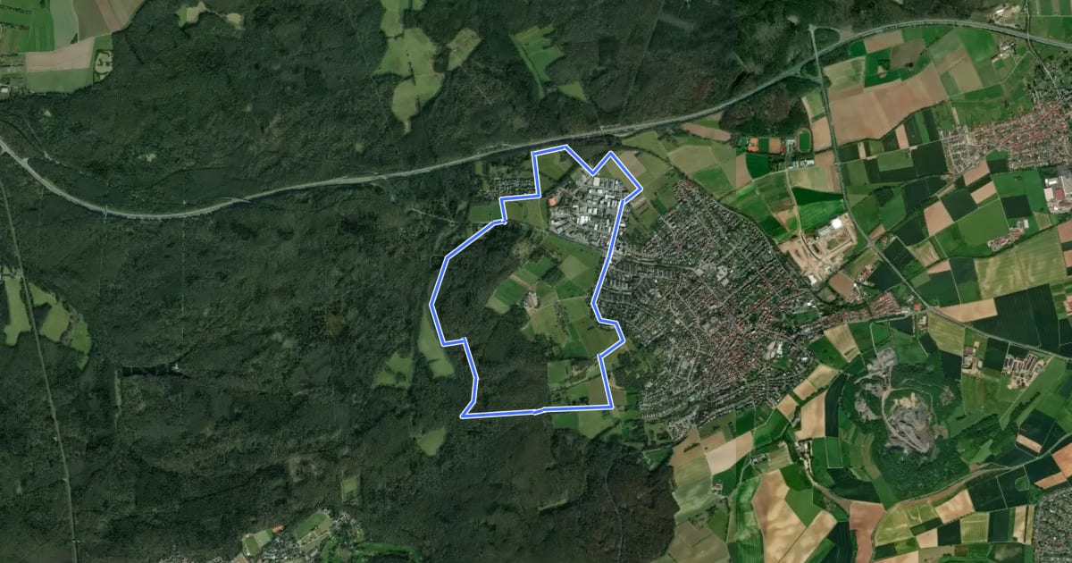 Маршрут Ortsrundwanderweg Roßdorf 1 на спутниковом снимке
