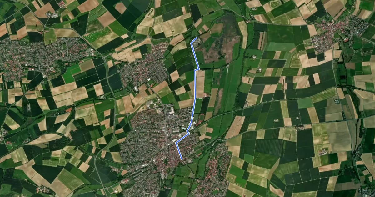 Маршрут Ortsrundwanderweg S2 на спутниковом снимке
