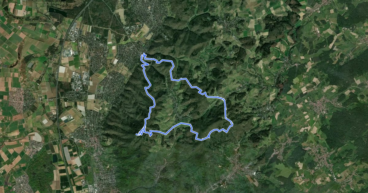 Маршрут Ortsrundwanderweg Seeheim-Jugenheim 2 на спутниковом снимке