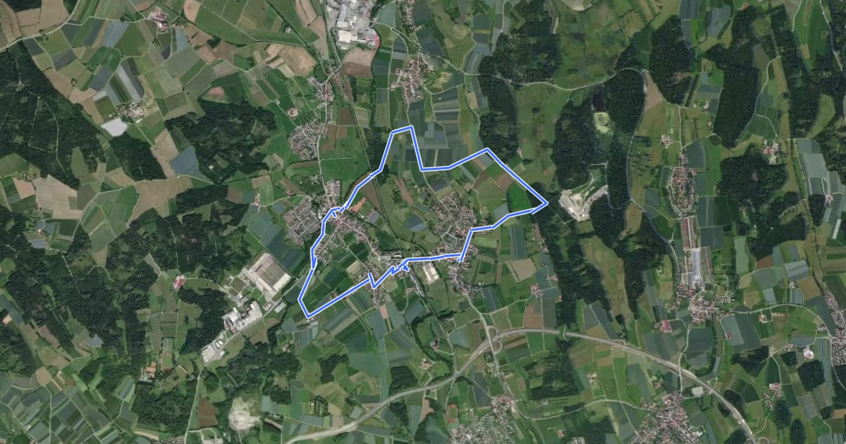 Маршрут Ortsrundweg Kluftern - Südrunde на спутниковом снимке