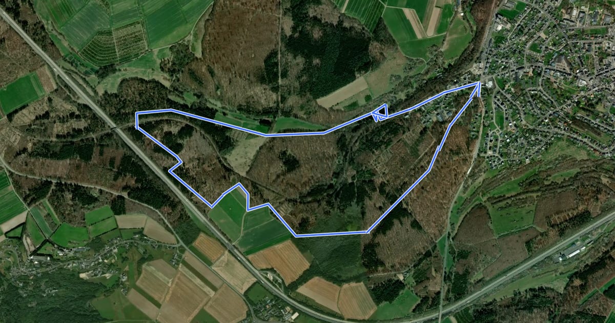 Маршрут Ortswanderweg 1 im Bereich Kaisersesch und Masburg на спутниковом снимке