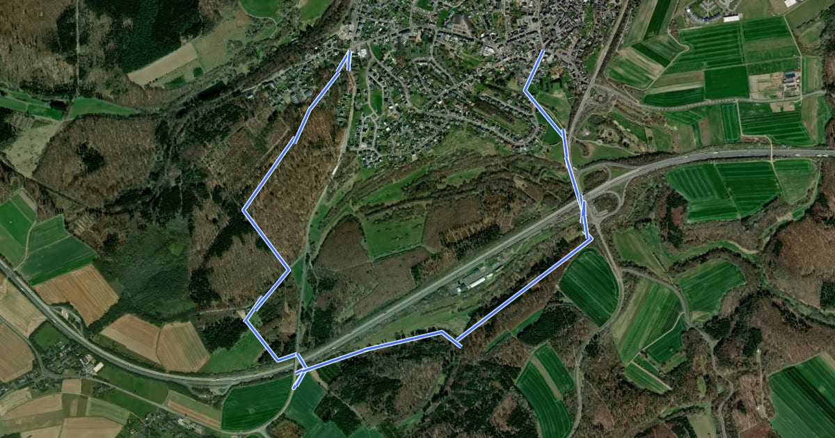 Маршрут Ortswanderweg 8 im Bereich Kaisersesch und Masburg на спутниковом снимке