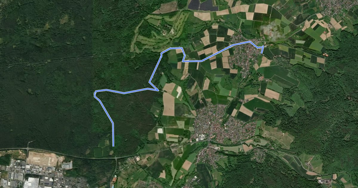 Маршрут Ortswanderweg Alzenau 1 на спутниковом снимке