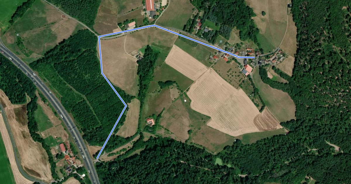 Маршрут Ortswanderweg Bessenbach 1 на спутниковом снимке