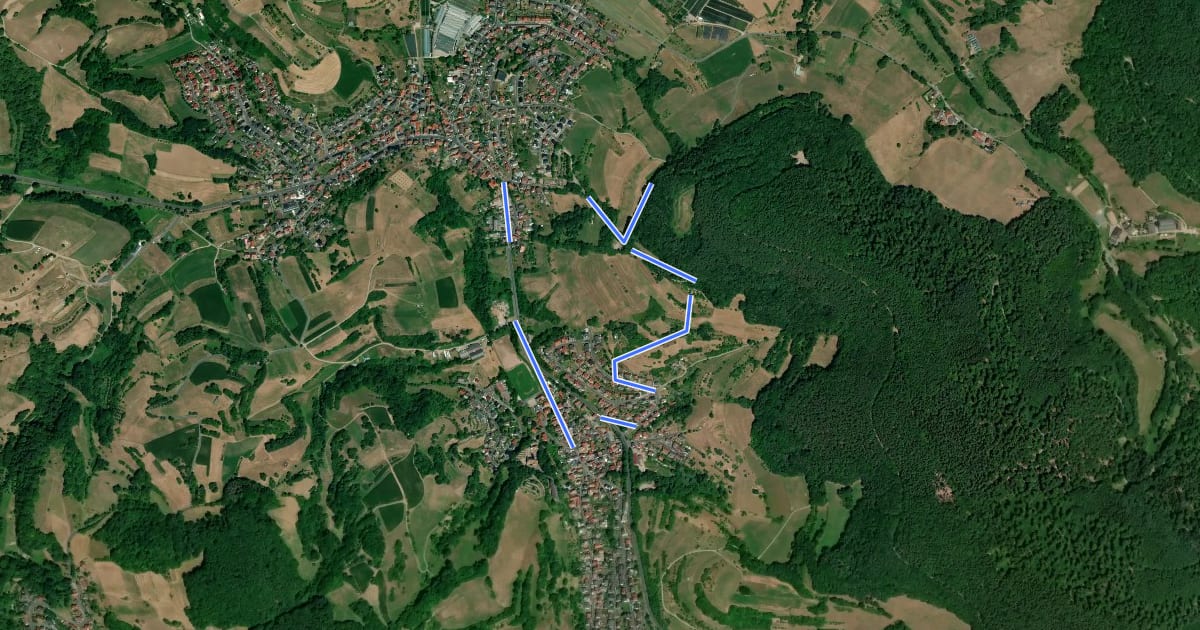 Маршрут Ortswanderweg Bessenbach 3 на спутниковом снимке