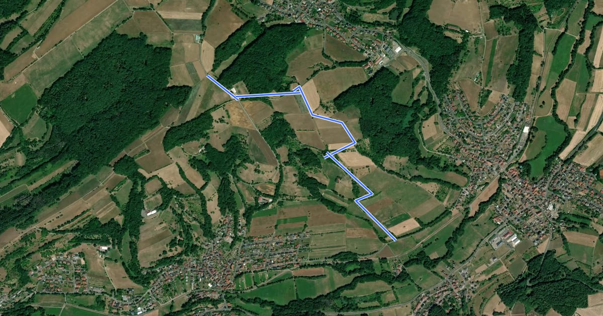 Маршрут Ortswanderweg Blankenbach 1 на спутниковом снимке