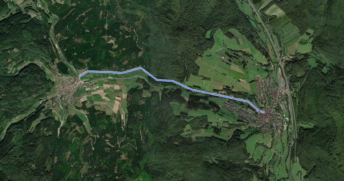 Маршрут Ortswanderweg Burgsinn 1 на спутниковом снимке