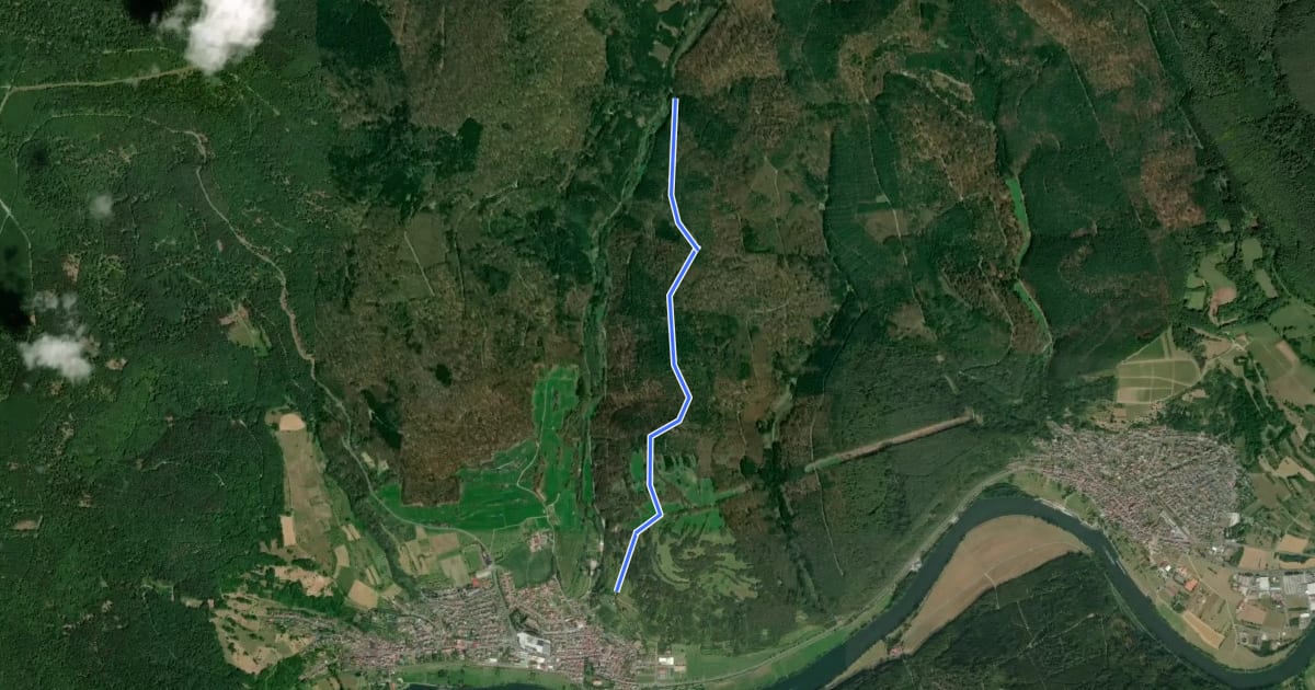 Маршрут Ortswanderweg Collenberg 1 на спутниковом снимке
