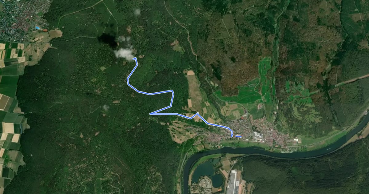 Маршрут Ortswanderweg Collenberg 3 на спутниковом снимке