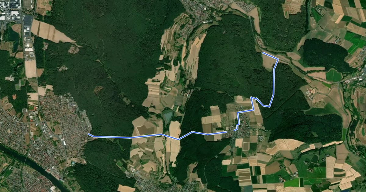Маршрут Ortswanderweg Erlenbach 1 на спутниковом снимке