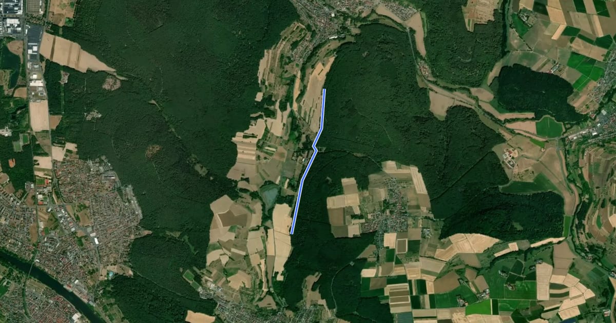 Маршрут Ortswanderweg Erlenbach 2 на спутниковом снимке