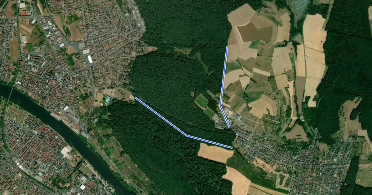Маршрут Ortswanderweg Erlenbach 4 на спутниковом снимке